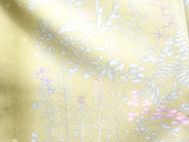  草花模様小紋着物